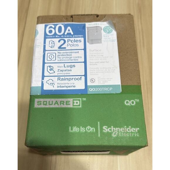 QO200TR SQUARE D 60AMP 240V Enclosed Case w/ QO200 Circuit Breaker (New-In-Box) - Picture 1 of 6